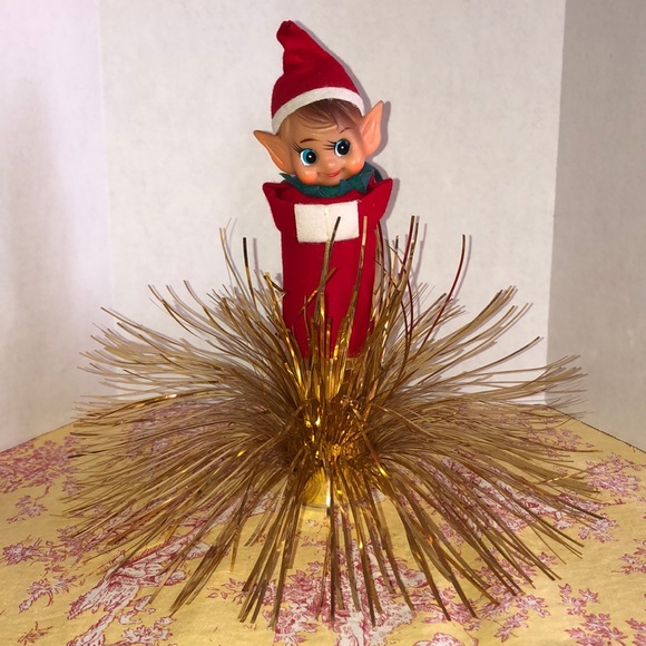 Vintage Christmas elf centerpiece or on top of Christmas tree - Picture 2 of 8